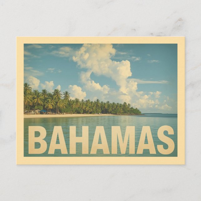 Vintage Bahamas Travel Vykort (Framsida)