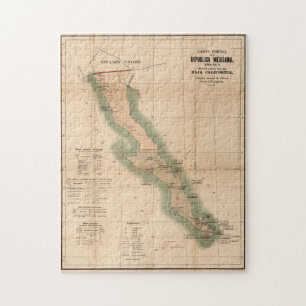 Vintage Baja California Postal Karta (1904) Pussel