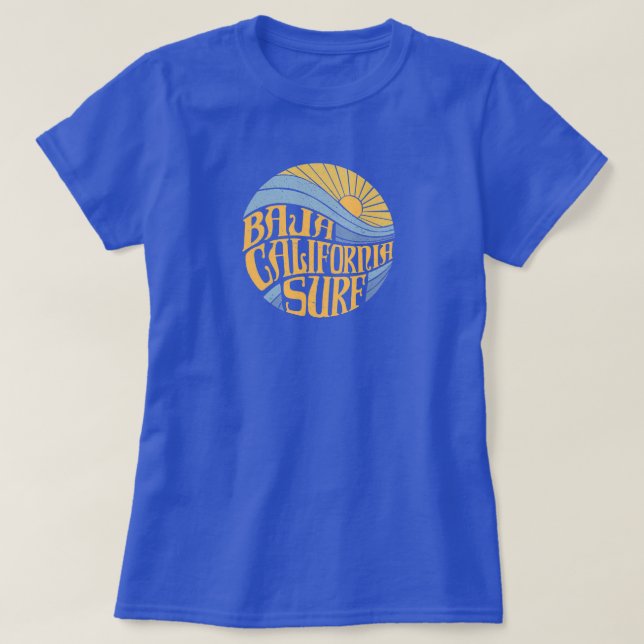 Vintage BAJA CALIFORNIA SURFA T- Shirt Tee (Design framsida)