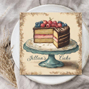 Vintage Baker-Cateringen Chef Bakery Cake Fyrkantigt Visitkort