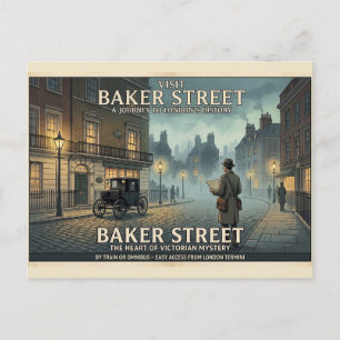 Vintage Baker Street London Resemålningaffisch Vykort