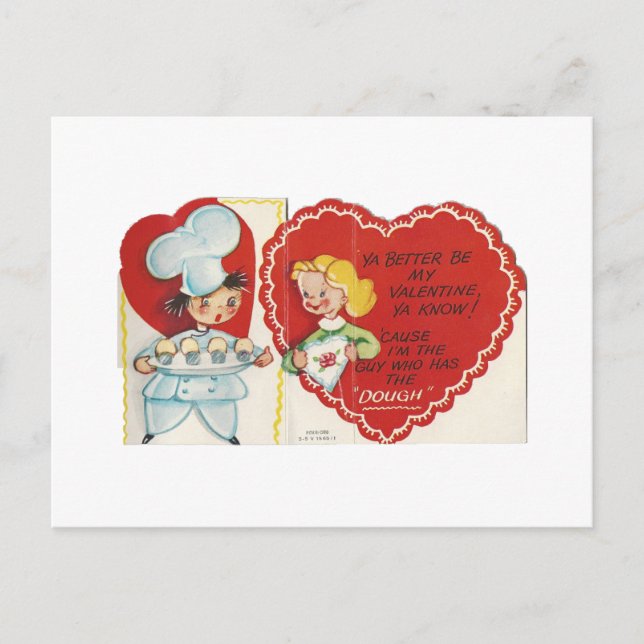 Vintage Baker Valentine Helg Vykort (Framsida)