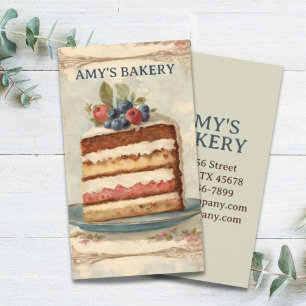 Vintage Baking Baker Pastry Chef Bakery Cake Visitkort