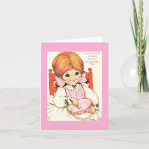 Vintage Baking Girl Valentine Kort