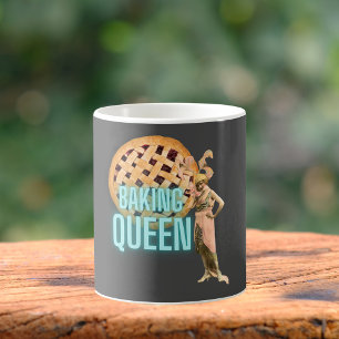 Vintage Baking Queen on Grått Kaffemugg