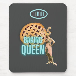 Vintage Baking Queen på grått personligt Musmatta