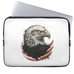 Vintage Bald Eagle Patriotisk Gravyr T-Shirt Desig Laptop Fodral