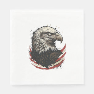 Vintage Bald Eagle Patriotisk Gravyr T-Shirt Desig Pappersservett