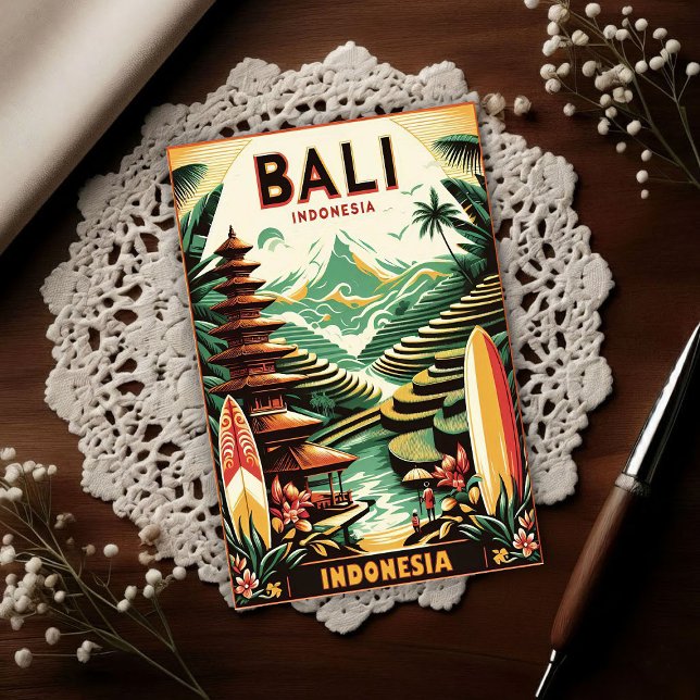 Vintage Bali Indonesien Resa  Vykort (Skapare uppladdad)
