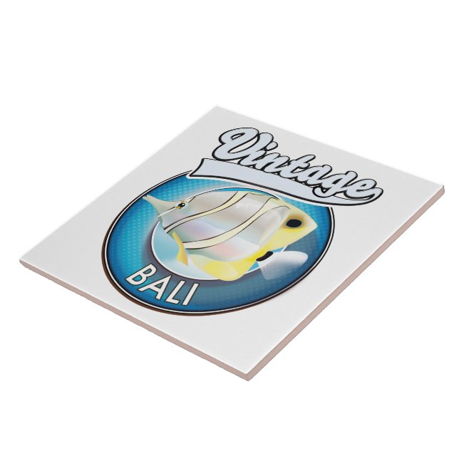 Vintage Bali retro logotyp Kakelplatta (Sidan)