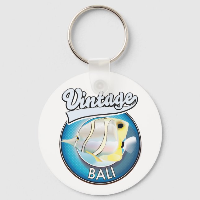 Vintage Bali retro logotyp Nyckelring (Framsida)