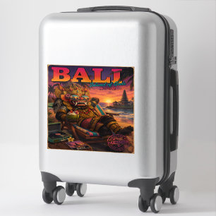 Vintage Bali solnedgång Tropisk väggkonst Klistermärken