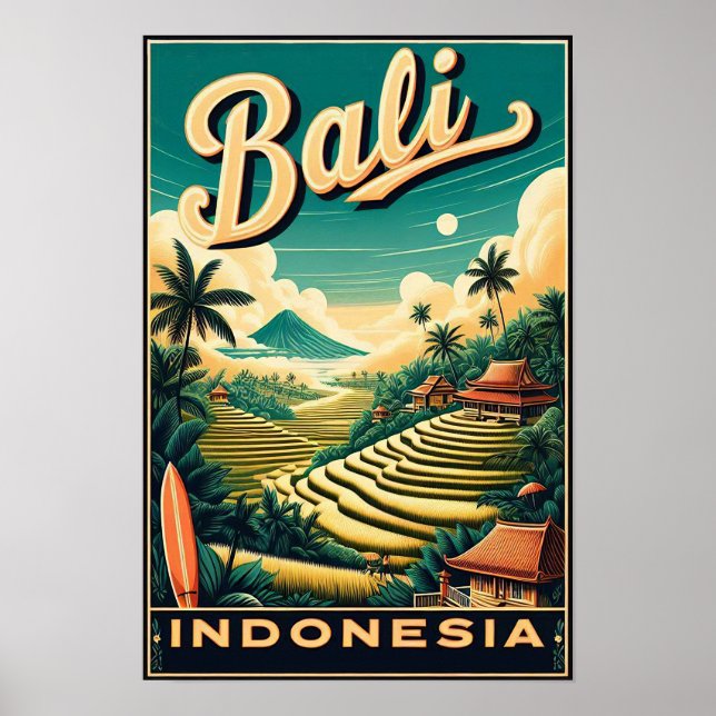 Vintage Bali Travel Poster (Framsidan)