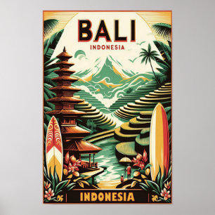 Vintage Bali Travel Poster