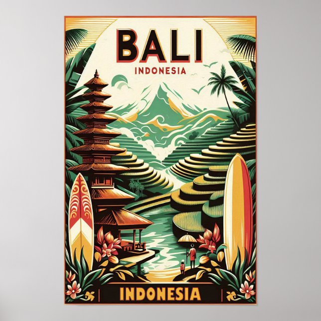 Vintage Bali Travel Poster (Framsidan)