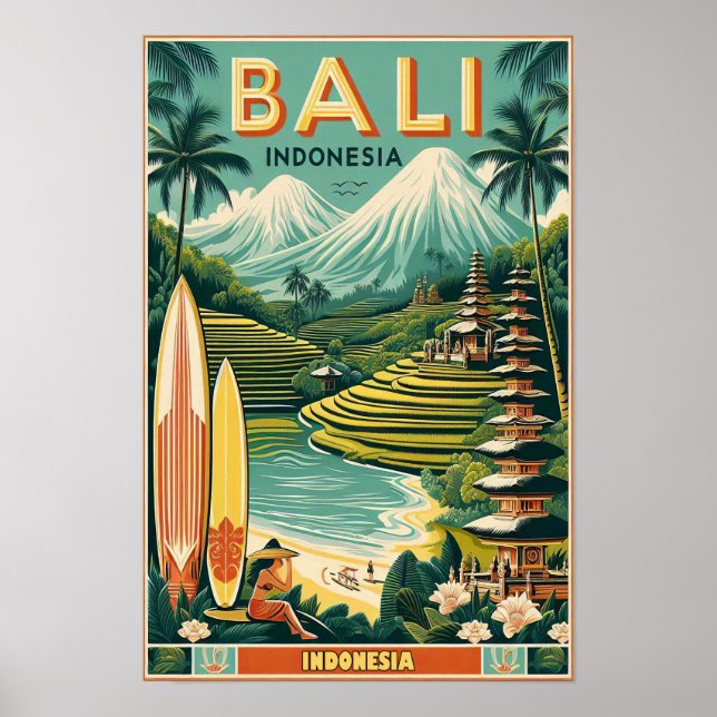 Vintage Bali Travel Poster (Framsidan)