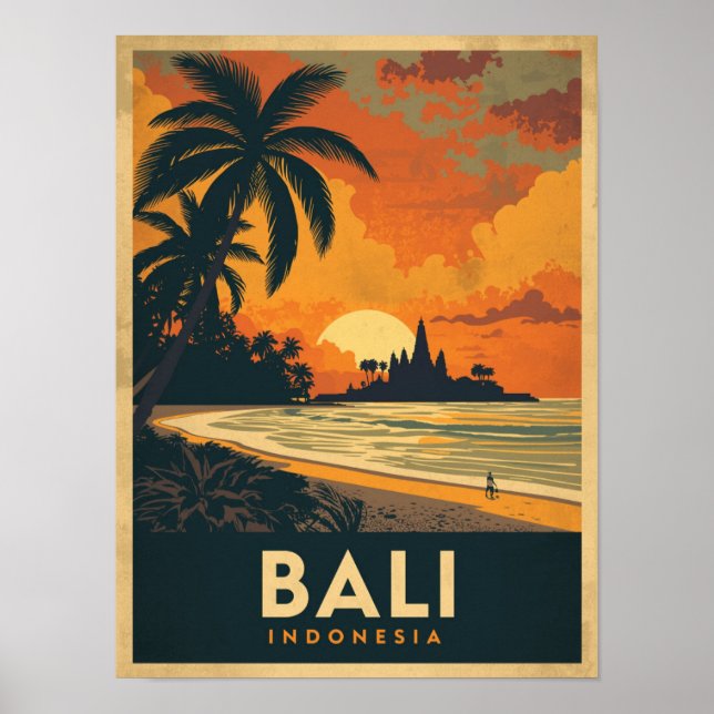 Vintage Bali Travel Poster (Framsidan)