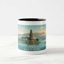 Vintage Bali Ulun Danu Beratan Lake Tempel Resa