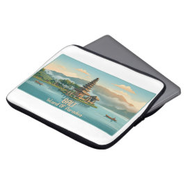 Vintage Bali Ulun Danu Beratan Sjøtempel Reise Laptop Fodral