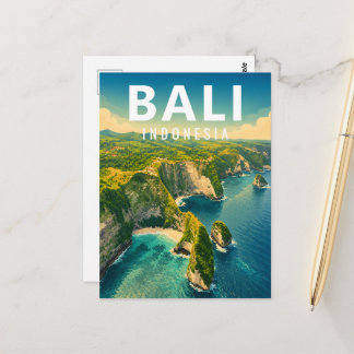 Vintage Bali vykort – Kelingking Cliff Coast