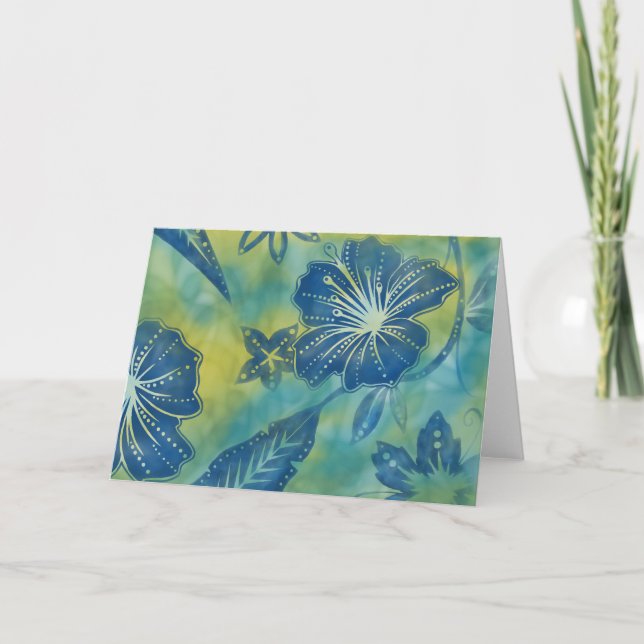 Vintage Balinese Batik Greeting Card Kort (Framsida)