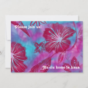 Vintage Balinese Batik Luau-inbjudan Inbjudningar