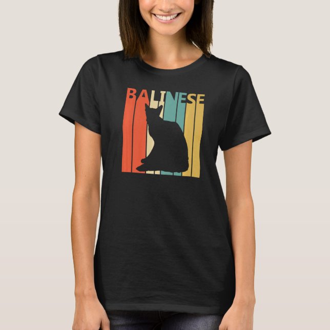 Vintage Balinesisk katt T Shirt (Framsida)