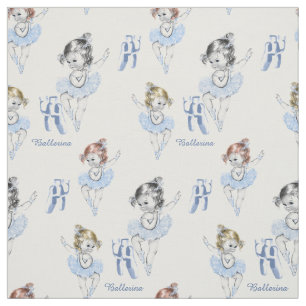 Vintage Ballerina Baby w Ballet Tofflor Blue Tyg