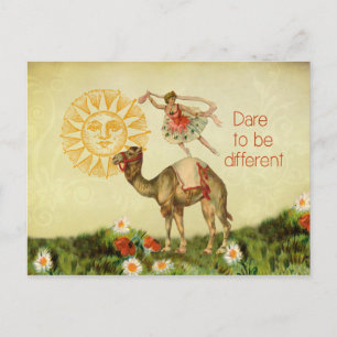 Vintage Ballerina, Flowers och Camel Collage Vykort