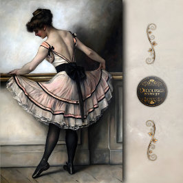 Vintage Ballerina in Pink Tutu Decoupage