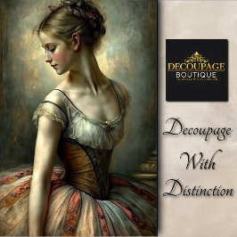 Vintage Ballerina in Romantic Gown Decoupage