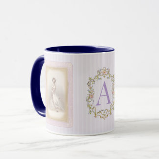 Vintage Ballerina Kaffemugga i Mjuk Lilac & Blå Mugg
