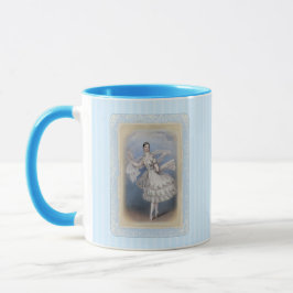 Vintage Ballerina Mjuk Aqua Blå Kaffemugg