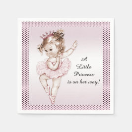 Vintage Ballerina Princess Baby Shower Pappersservett