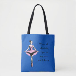 Vintage Ballerina & Tutu Quote Cobalt Blue Tygkasse