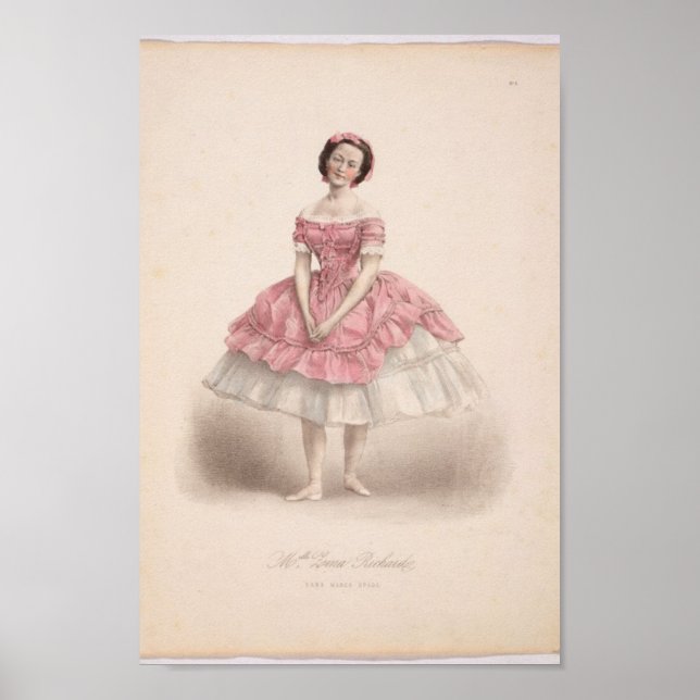 Vintage Ballerina vid Rosa. Poster (Framsidan)