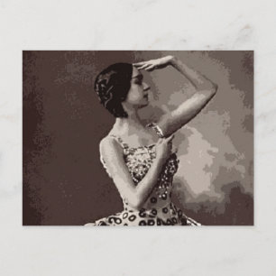vintage ballerina vykort