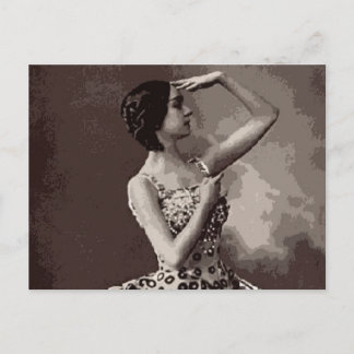 vintage ballerina vykort