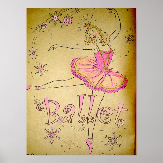 Vintage Ballerina Wall Poster (Framsidan)