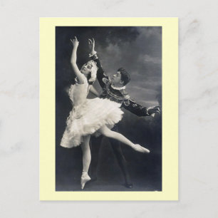 Vintage Ballet Dancers Vykort