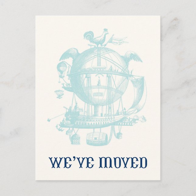 Vintage Balloon Flytta Meddelande (Framsida)