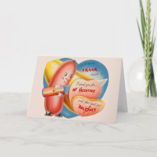 Vintage Baloney Valentindags hälsningskort Helgkort
