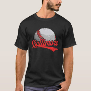 Vintage Baltimore Cityscape Baseball För manar Wom T Shirt