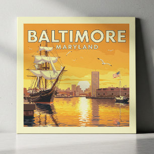 Vintage Baltimore Maryland Kakelplatta