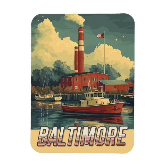 Vintage Baltimore Maryland Magnet (Vertikal)