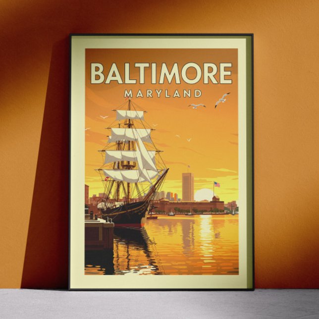 Vintage Baltimore Maryland Poster (Skapare uppladdad)