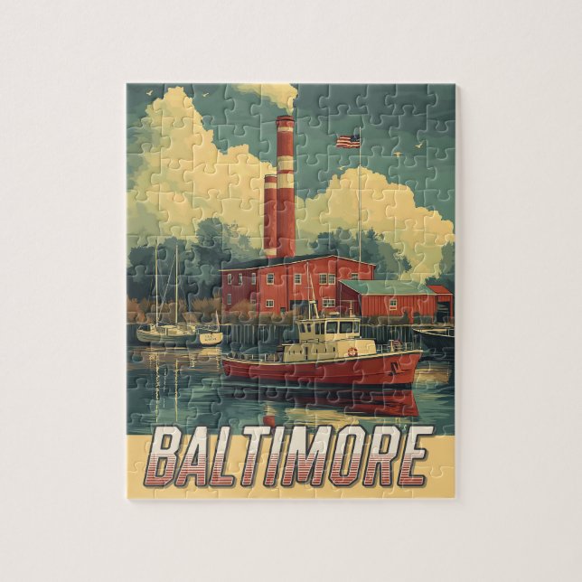 Vintage Baltimore Maryland Pussel (Vertikal)