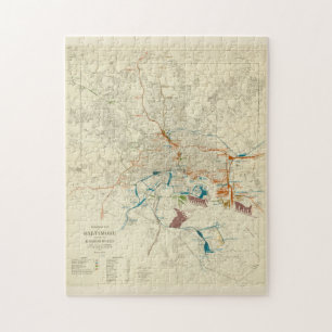 Vintage Baltimore MD Railroad Karta (1922) Pussel