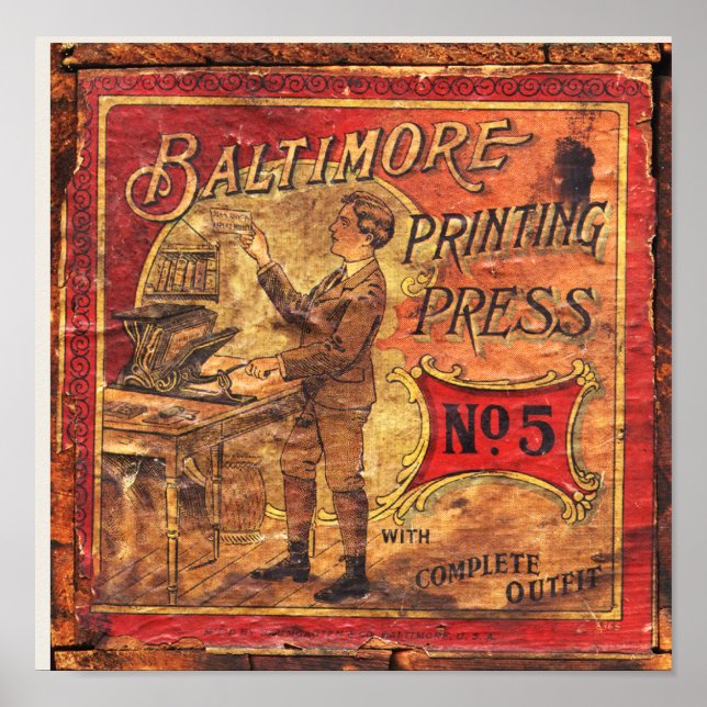 Vintage Baltimore-presspressbrev Poster (Framsidan)