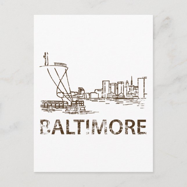 Vintage Baltimore Vykort (Framsida)